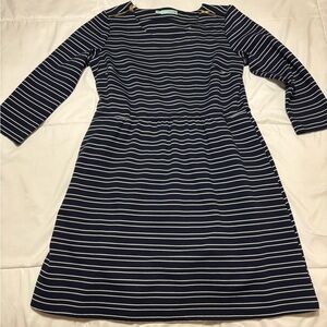 Maurices Navy and White Striped Long Sleeve Dress